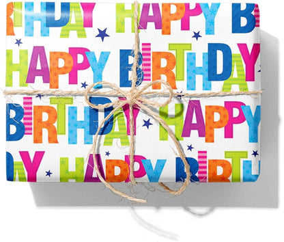 Geburtstag Geschenkpapier Set Regenbogen Glitzernde Rollen 3 Design