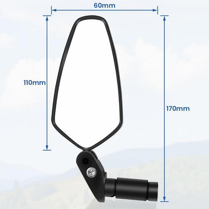 Fahrradspiegel extra große Spiegelfläche Echtglas für Lenker ebike klappbar