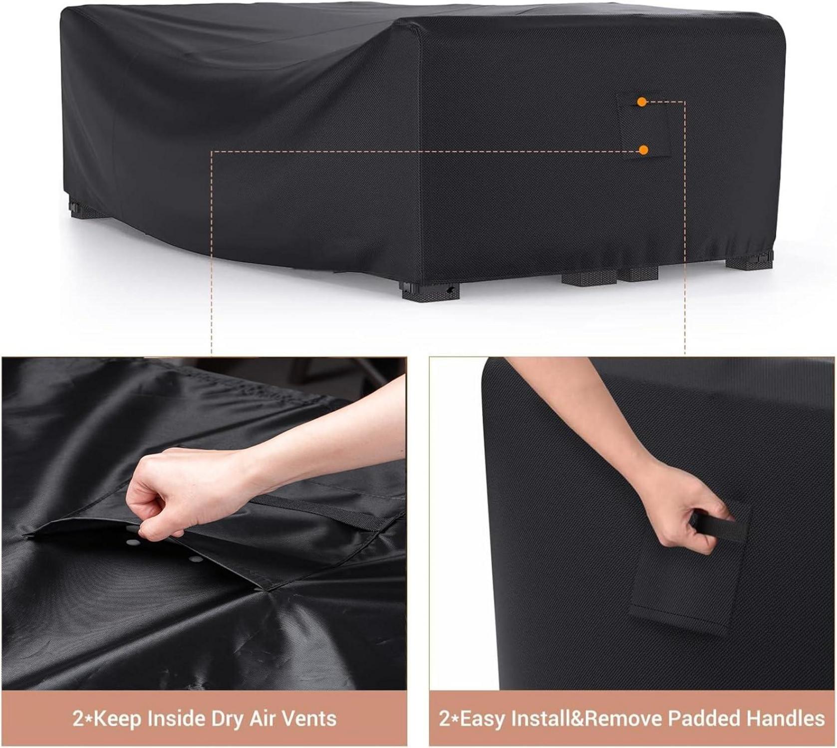 Gartenmöbelabdeckung 600D Oxford wasserdicht 200×165×80CM Schwarz