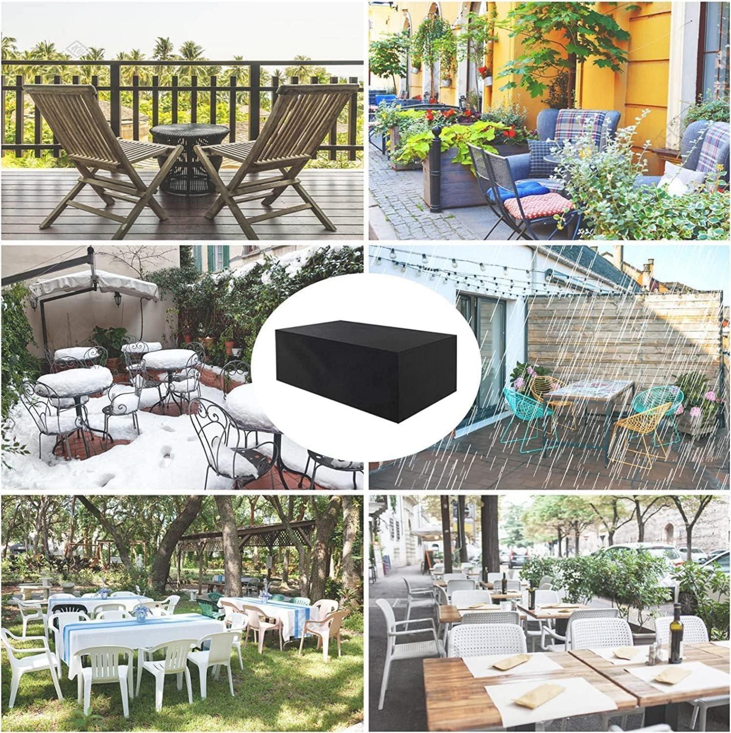 Abdeckung Gartenmöbel 600D Oxford wasserdicht 230×165×80CM Schwarz