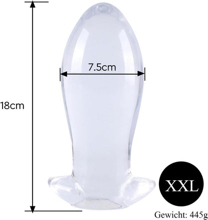 Analplug transparenter Buttplug BDSMAGE XXL für Männer und