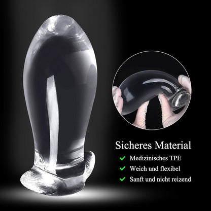 Analplug BDSMAGE für Frauen Männer Buttplug XXL transparent Kristallklar
