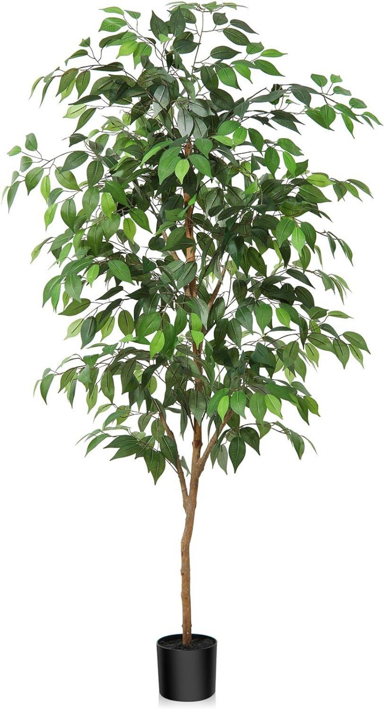 Kunstpflanze 150cm Ficus Benjamina Naturholzstamm Dekoration