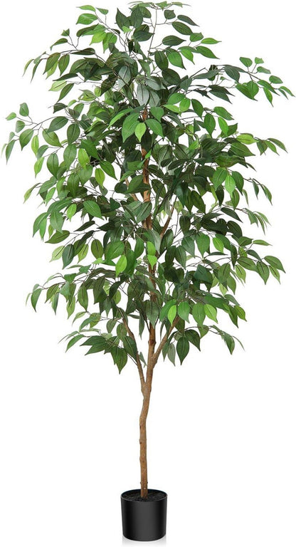 Kunstpflanze 150cm Ficus Benjamina Naturholzstamm Dekoration