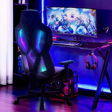 LED Gaming Stuhl mit 4D-Armlehnen und RGB, Schwarz