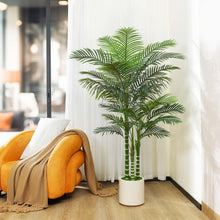Fopamtri Künstliche Palme 180cm Areca Palme groß Weiß Topf