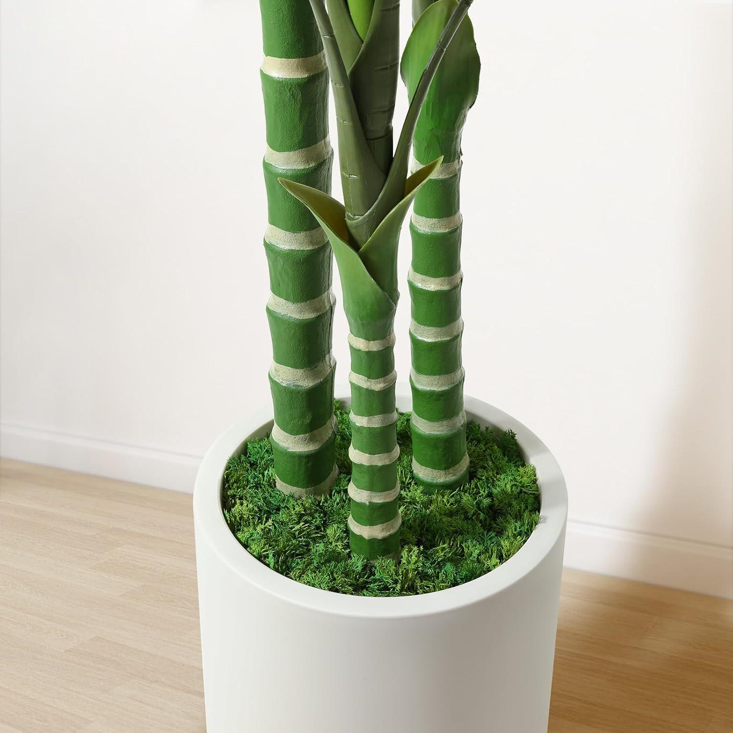 Fopamtri Künstliche Palme 180cm im Weißen Topf - Große Kunstpalme für Haus Büro Garten