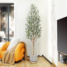 Künstlicher Olivenbaum 210cm groß mit Naturholzstamm und