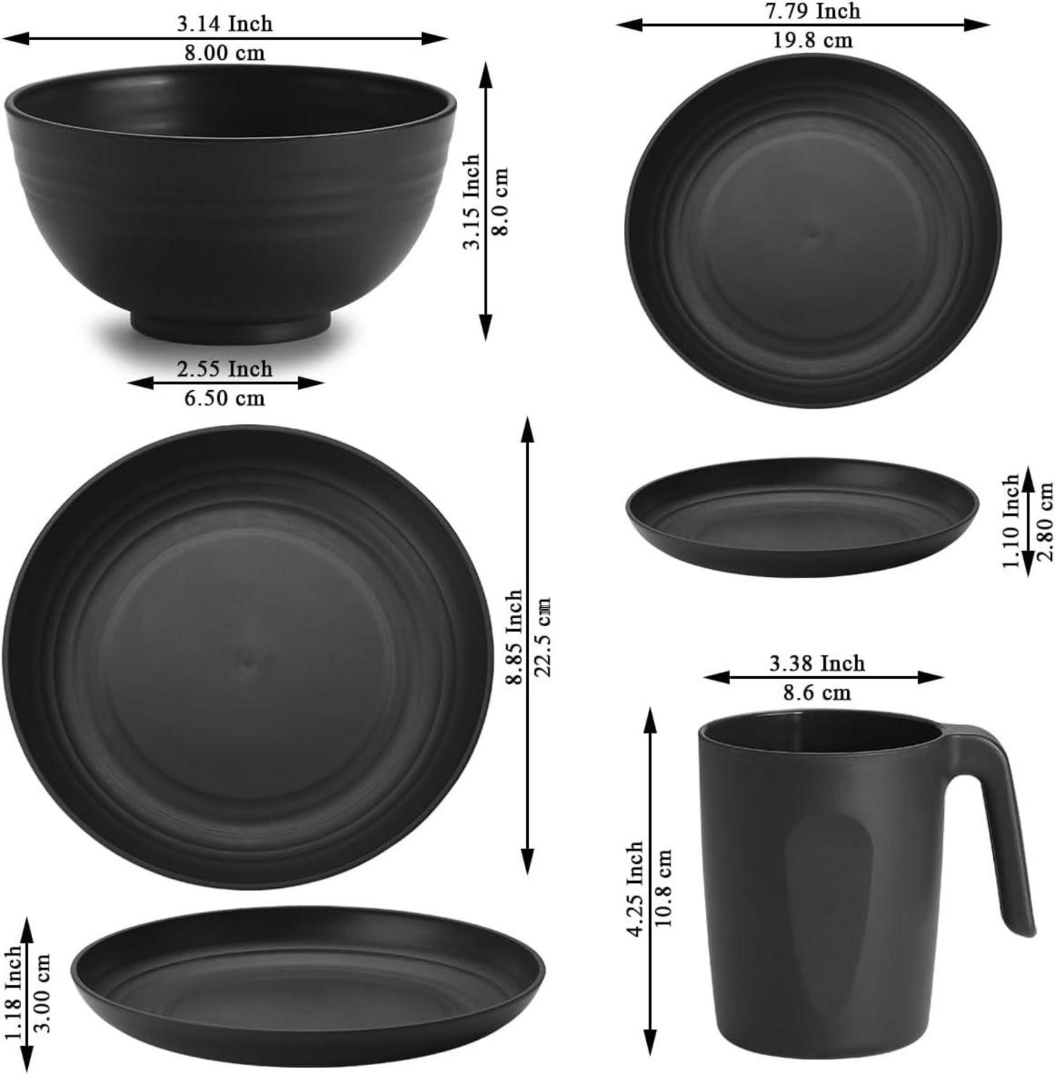 Kyraton Kunststoffgeschirr Set 32-teilig wiederverwendbar