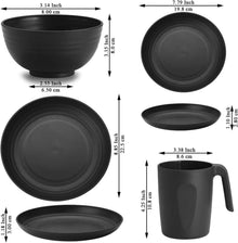 Kyraton Kunststoffgeschirr Set 32-teilig wiederverwendbar