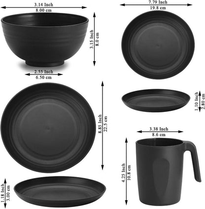 Kyraton Kunststoffgeschirr Set 32-teilig wiederverwendbar