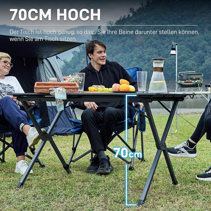 Klappbarer Campingtisch Aluminium 120x70cm 80KG belastbar