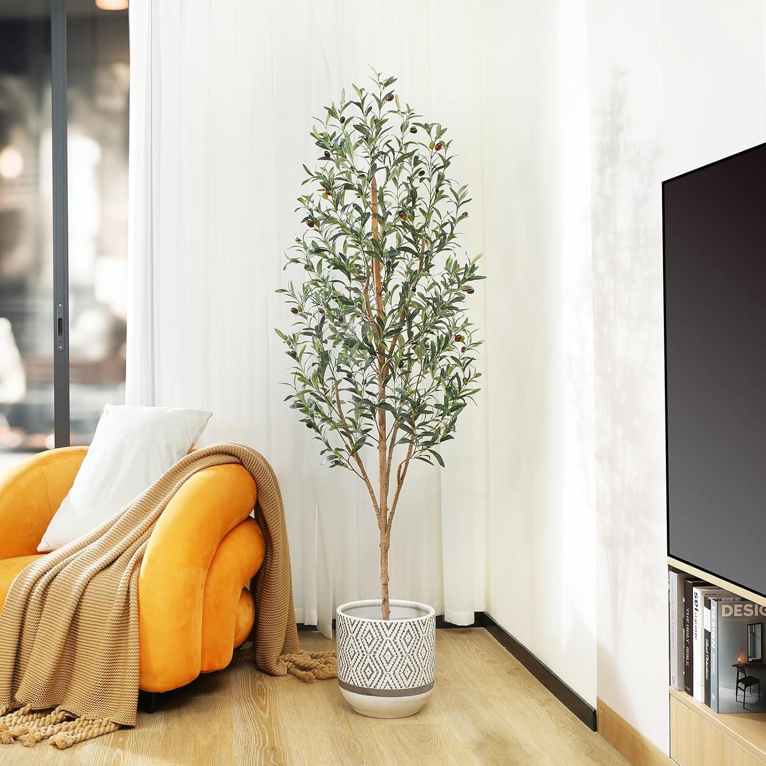 Fopamtri Künstlicher Olivenbaum 180cm Groß mit