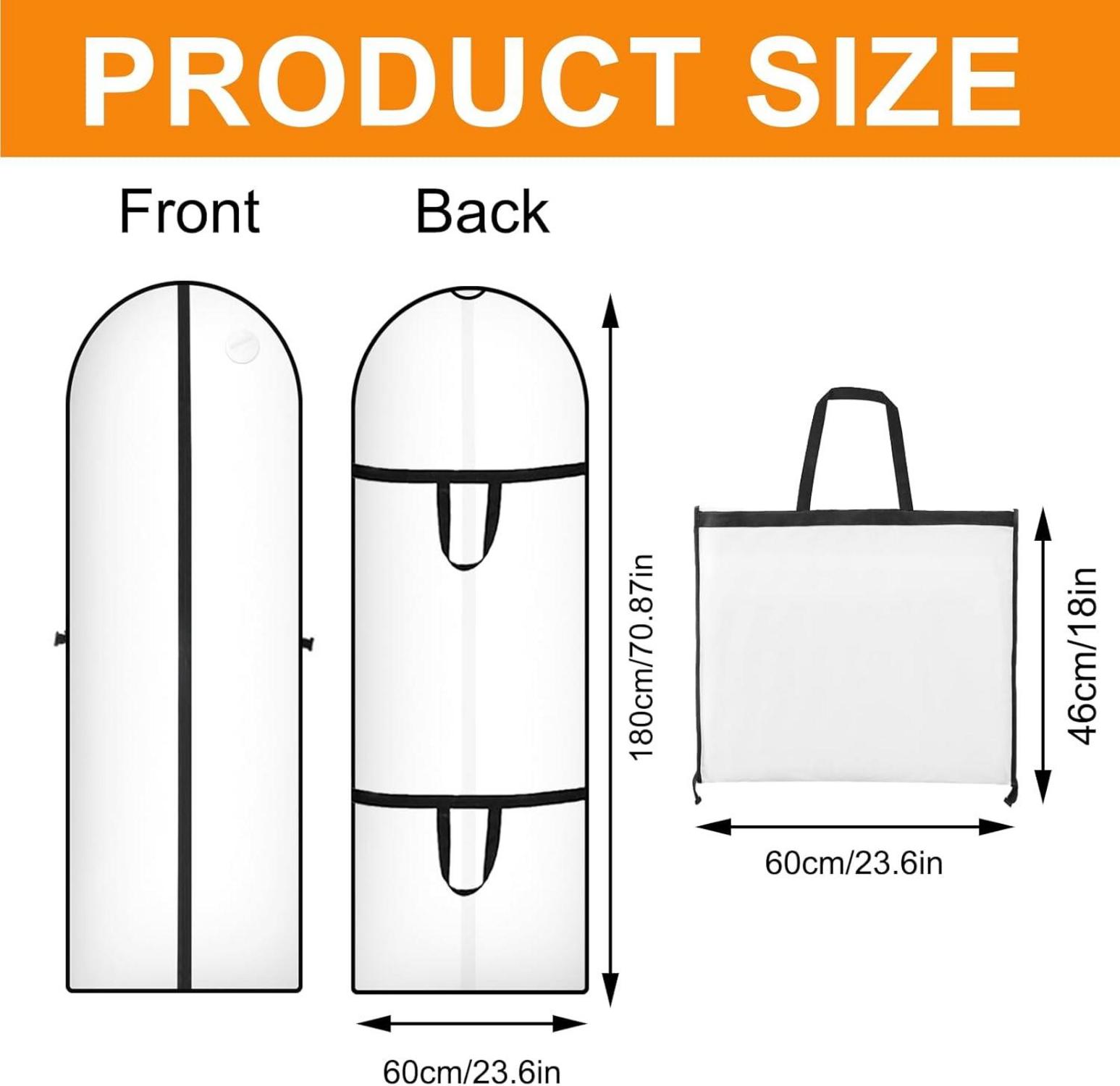 Kleidersack 180x60cm Faltbar Premium Kleiderschutzhülle mit