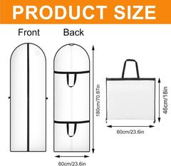 Kleidersack 180x60cm Faltbar Premium Kleiderschutzhülle mit