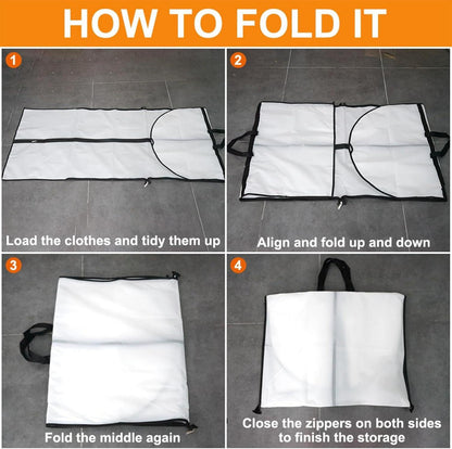 Kleidersack Lang 180x60cm Premium Faltbar Kleiderschutzhülle