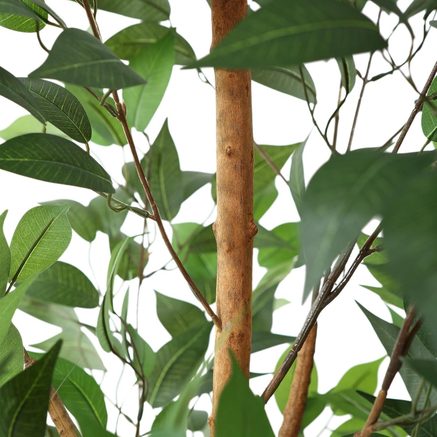 Künstlicher Ficus Baum 180cm mit Naturholzstamm für Home Decor