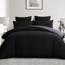 Bettwäsche Set 200x200 Schwarz Grau Wendebettwäsche 3tlg