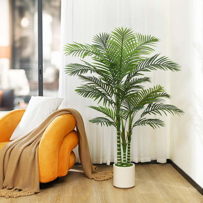 Fopamtri Künstliche Palme 150cm Groß Areca Kunstpflanze