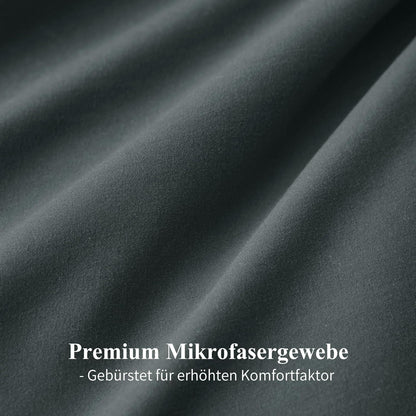 Aisbo Wendebettwäsche 135x200 4tlg Grau Mikrofaser Reißverschluss