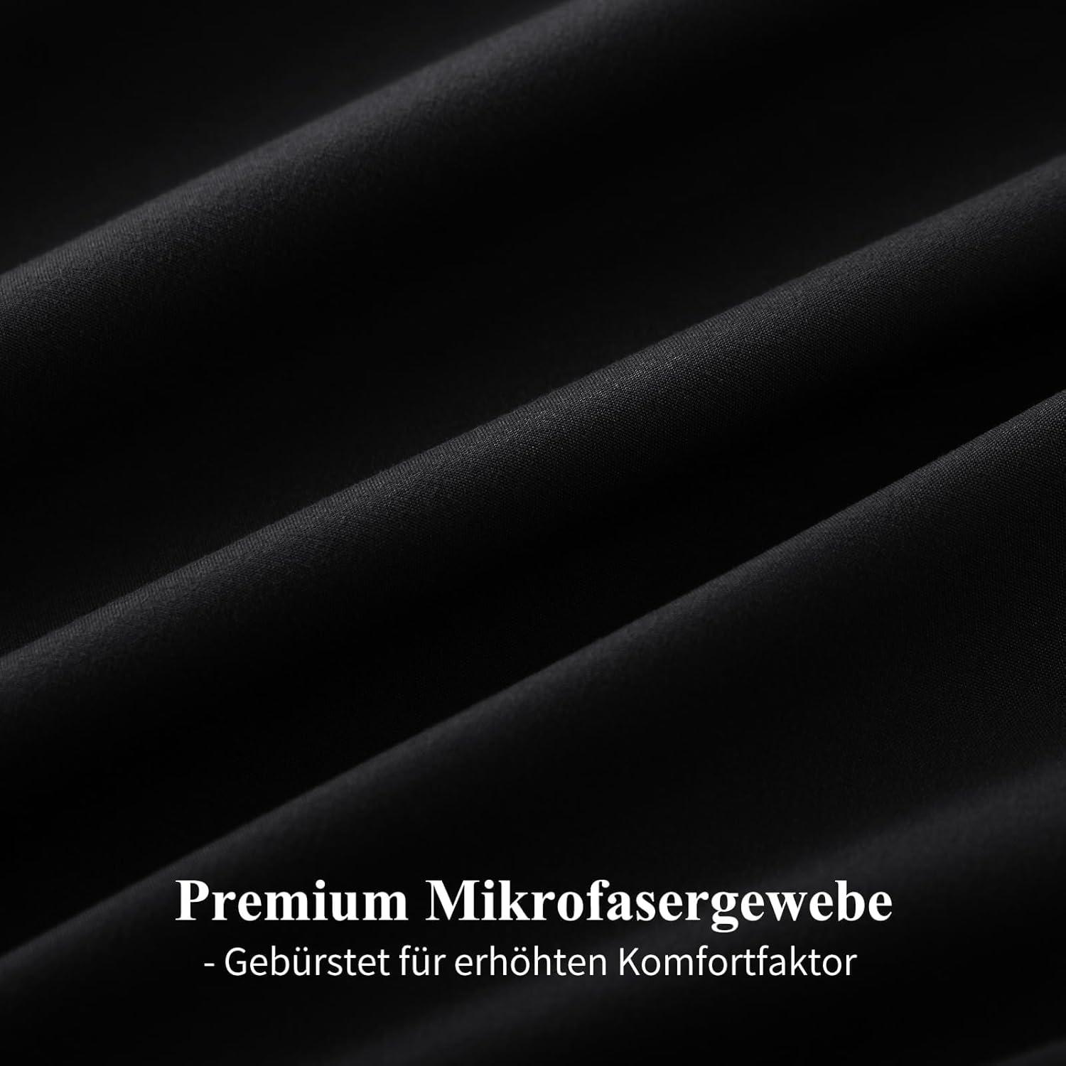 Wendebettwäsche 200x200 3tlg Weiß/Schwarz Mikrofaser Reißverschluss