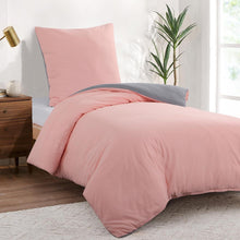 Bettwäsche Set Wendebettwäsche Mikrofaser Kissenbezug Grau Rosa
