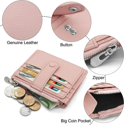 RFID Geldbörse Leder Kartenetui Münzfach Herren Damen 14 Slim Wallet