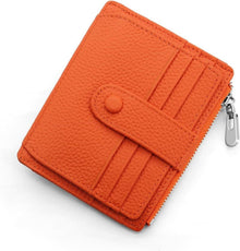 Echtes Leder RFID Geldbörse Kartenetui Münzfach Orange