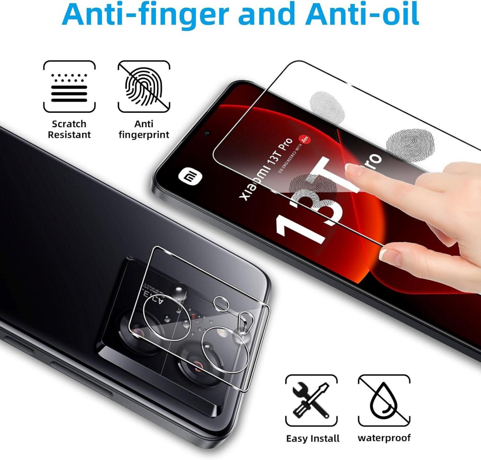 QULLOO Panzerglas Xiaomi 13T/13T Pro 2x Schutzfolie 9H