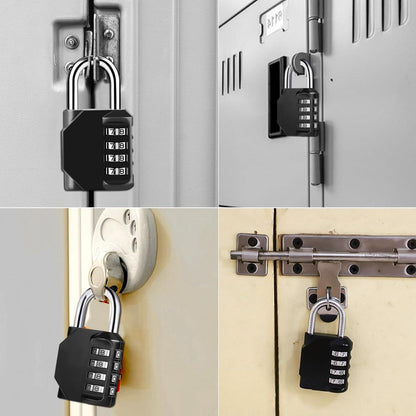 Zahlenschloss Vorhängeschloss 4 Stellig Schwarz Zinklegierung Metall