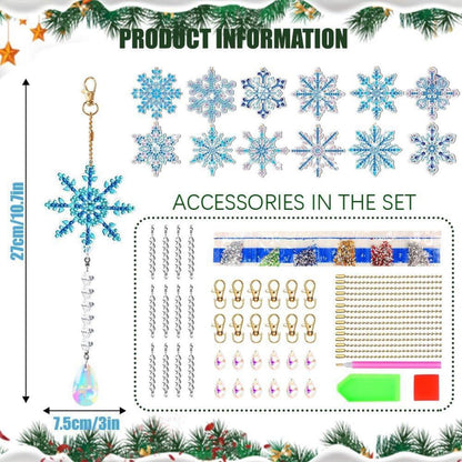 DIY Weihnachten Diamant Painting Schneeflocken Anhänger Set