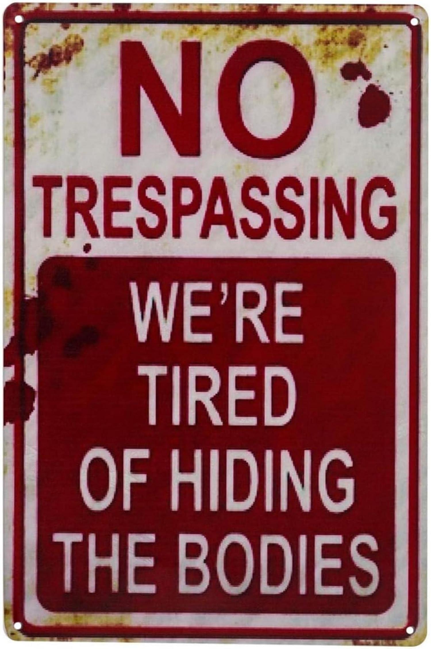 Halloween Türschild Deko Gruselig Blechschild Horror Garten