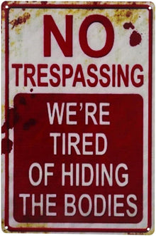 Halloween Türschild Deko Gruselig Blechschild Horror Garten