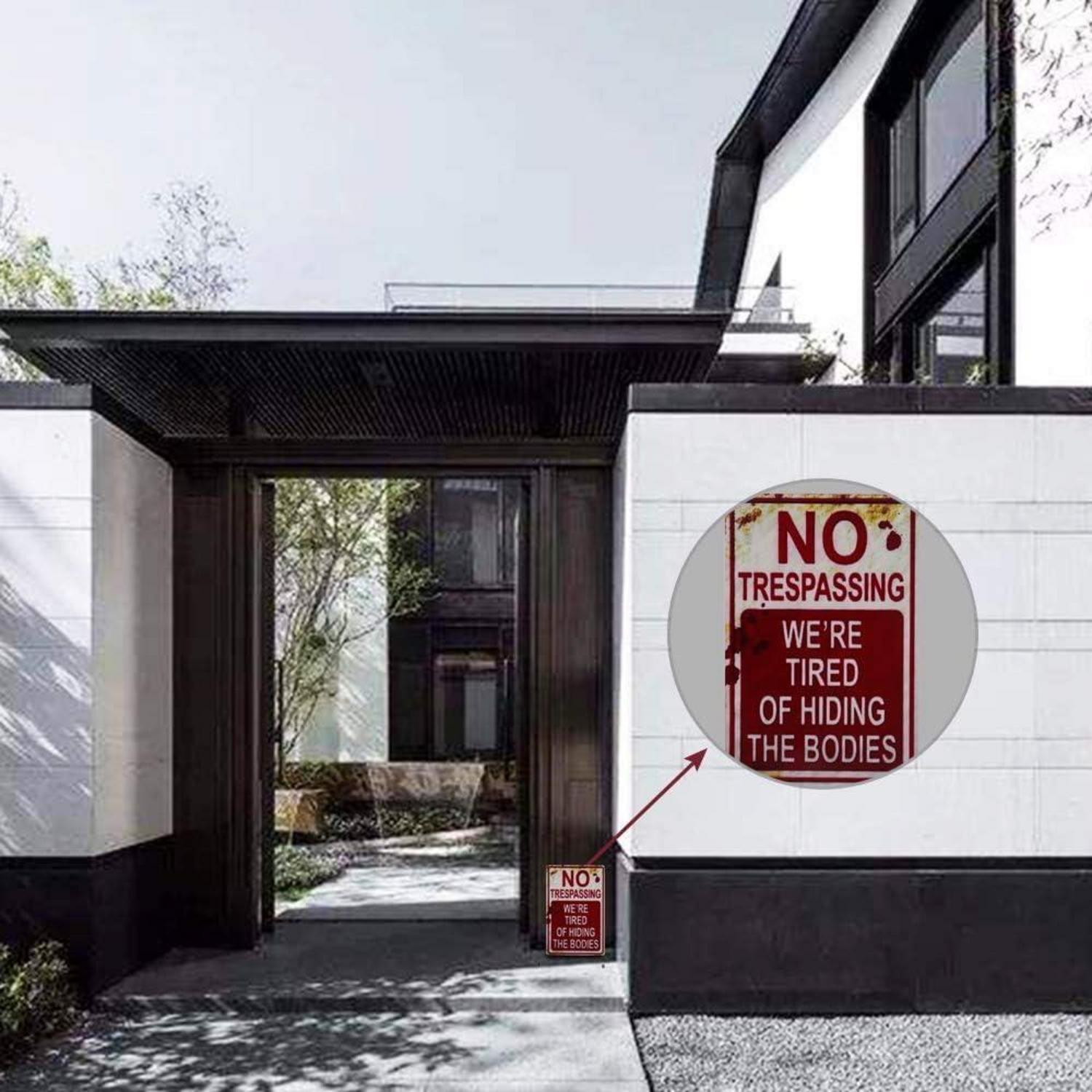 Halloween Türschild Deko Gruselig Blechschild Horror Garten