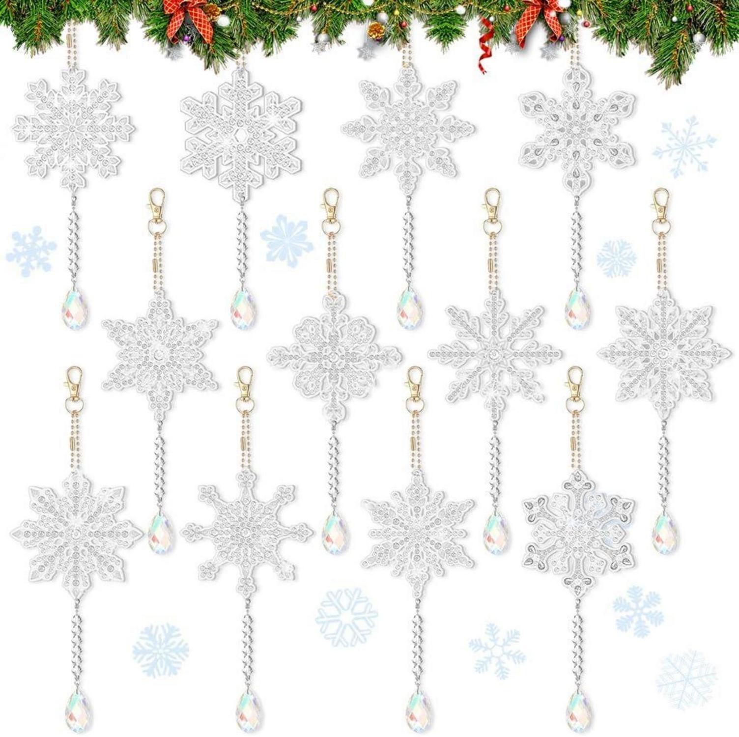 5D Diamond Painting Weihnachten Schneeflocken Anhänger-Set