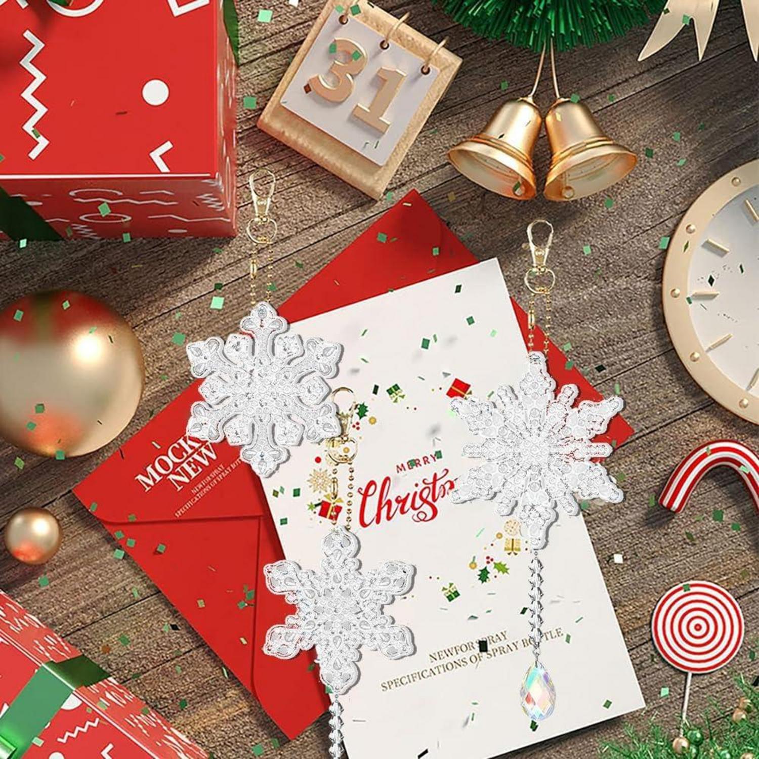 12-teiliges 5D Diamond Painting Schlüsselanhänger Set Weihnachten Schneeflocken