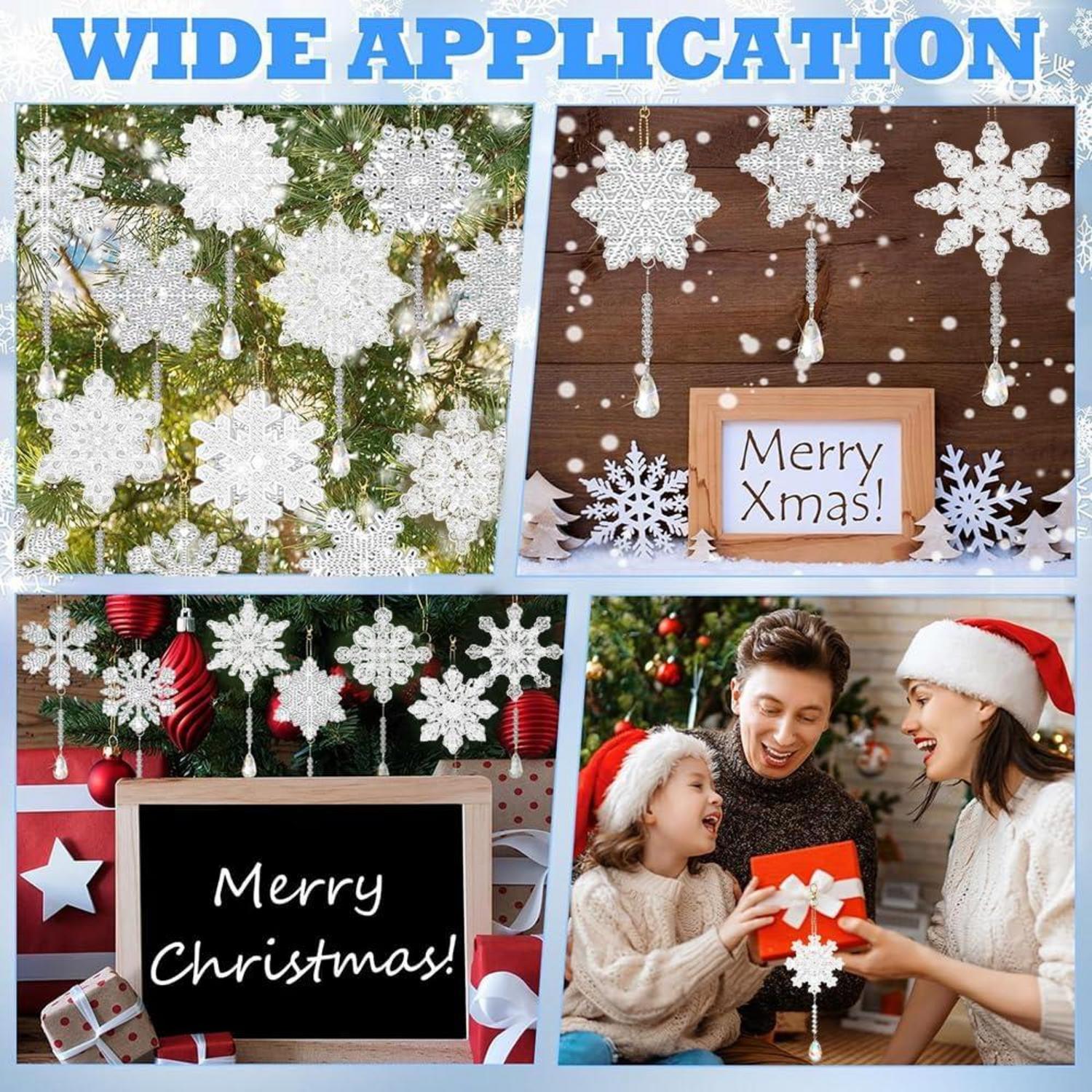 12-teiliges 5D Diamond Painting Weihnachten Schneeflocken Anhänger Set