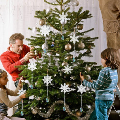 12-teiliges 5D Diamond Painting Schlüsselanhänger Set Weihnachten Schneeflocken