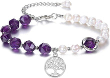 Amethyst Armband Lebensbaum Perlen Yoga Edelstein Energietherapie
