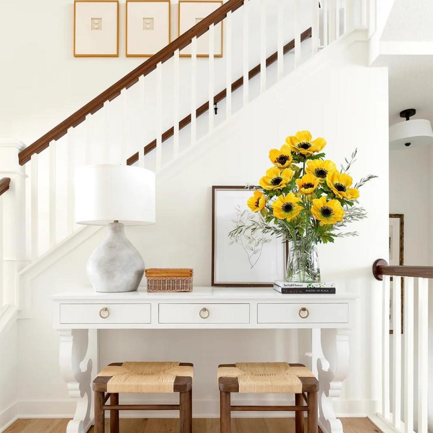 Künstliche Anemonen Gelbe Frühlingsblumen 55 cm 3er Set for Deko