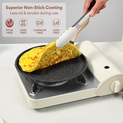 Jeetee Crepe Pfanne 24cm mit Granit-Antihaftbeschichtung - Induktionsgeeignet