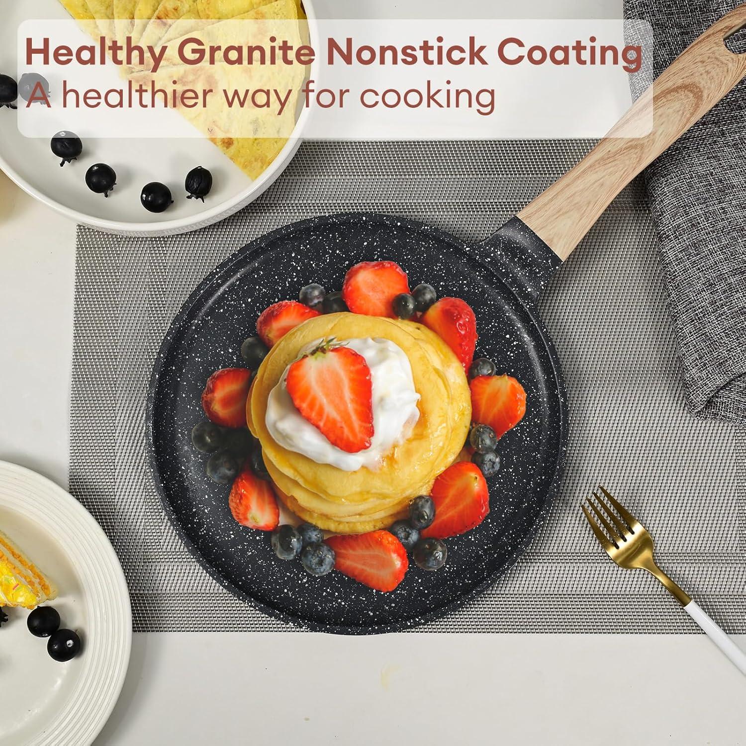 Crepe Pfanne 24cm Granit Antihaft Pancake Induktion PFOA-frei Grau