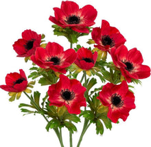 Künstliche Anemonen Dekoblumen 3er Set Rot 55 cm