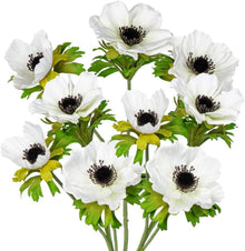 Künstliche Anemonen 3er Set Weiß 55 cm Dekoblumen
