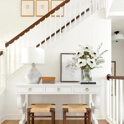 5er Set Künstliche Anemonen Kunstblumen Dekoration Weiß 53 cm