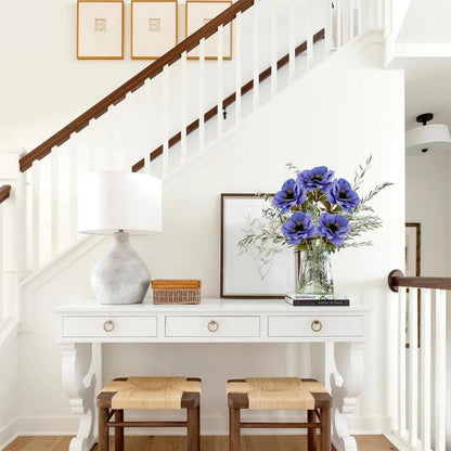 Künstliche Anemonen Kunstblumen Set Blaue Frühlingsblumen 5-teilig