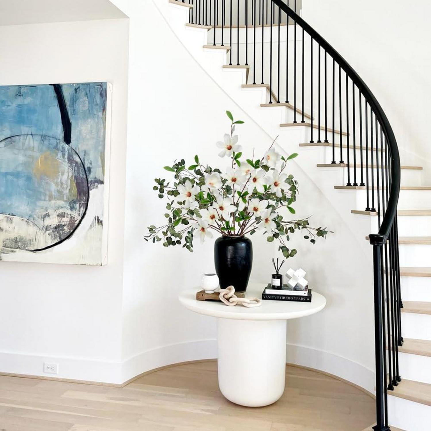 3er Set Kunstblumen Magnolie Zweig weiß 64 cm - Dekoration Vasen Blumengesteck