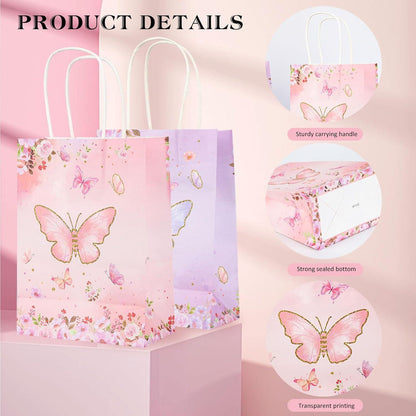 Schmetterling Geschenktüten Kraftpapier für Kindergeburtstag und Weihnachten