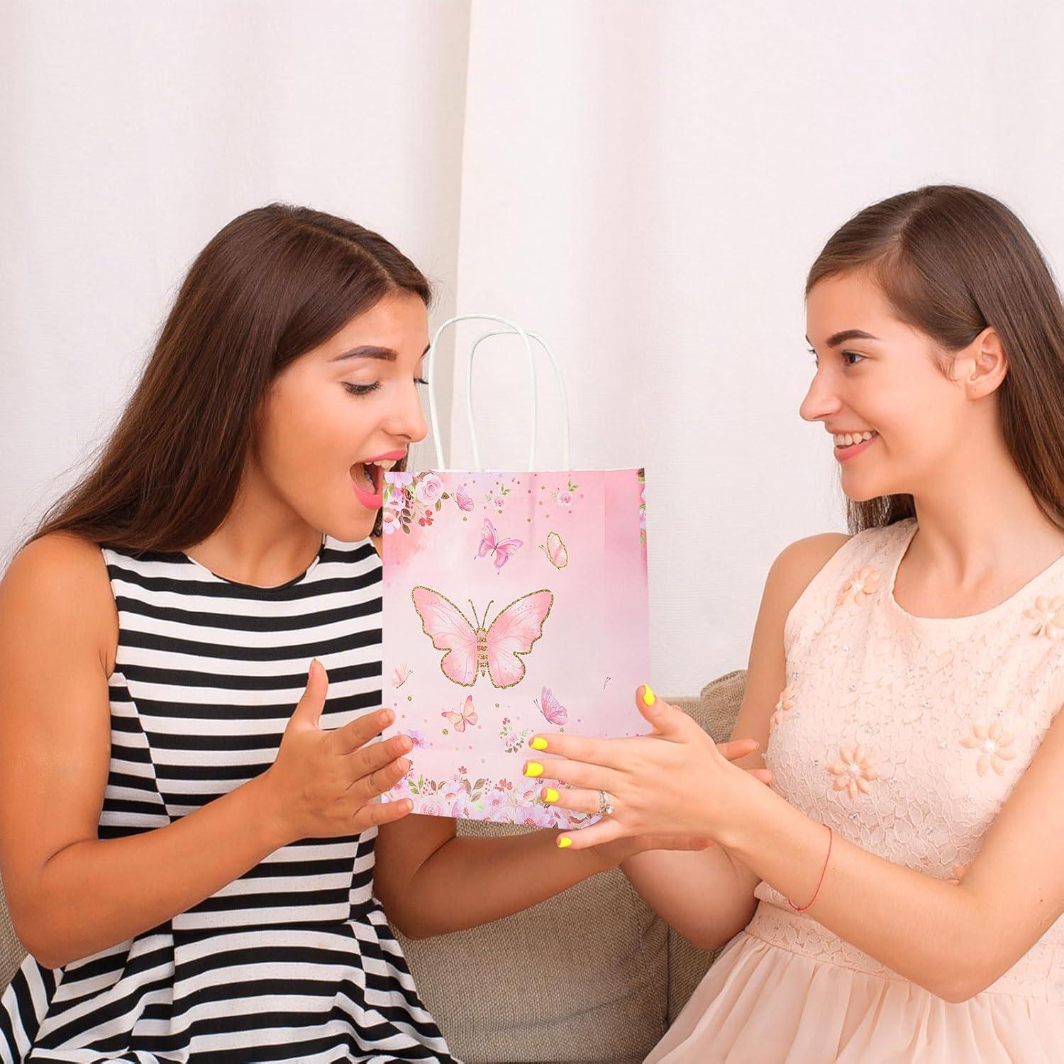Schmetterling Geschenktüten Kraftpapier 10 Stk. Kindergeburtstag Weihnachten