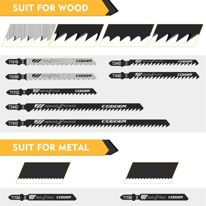 Sägeblatt Set 60 tlg für Holz und Metall, Stichsägeblatt mit